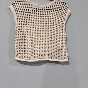 Steve Madden Women’s Medium Cream Crochet Women Top